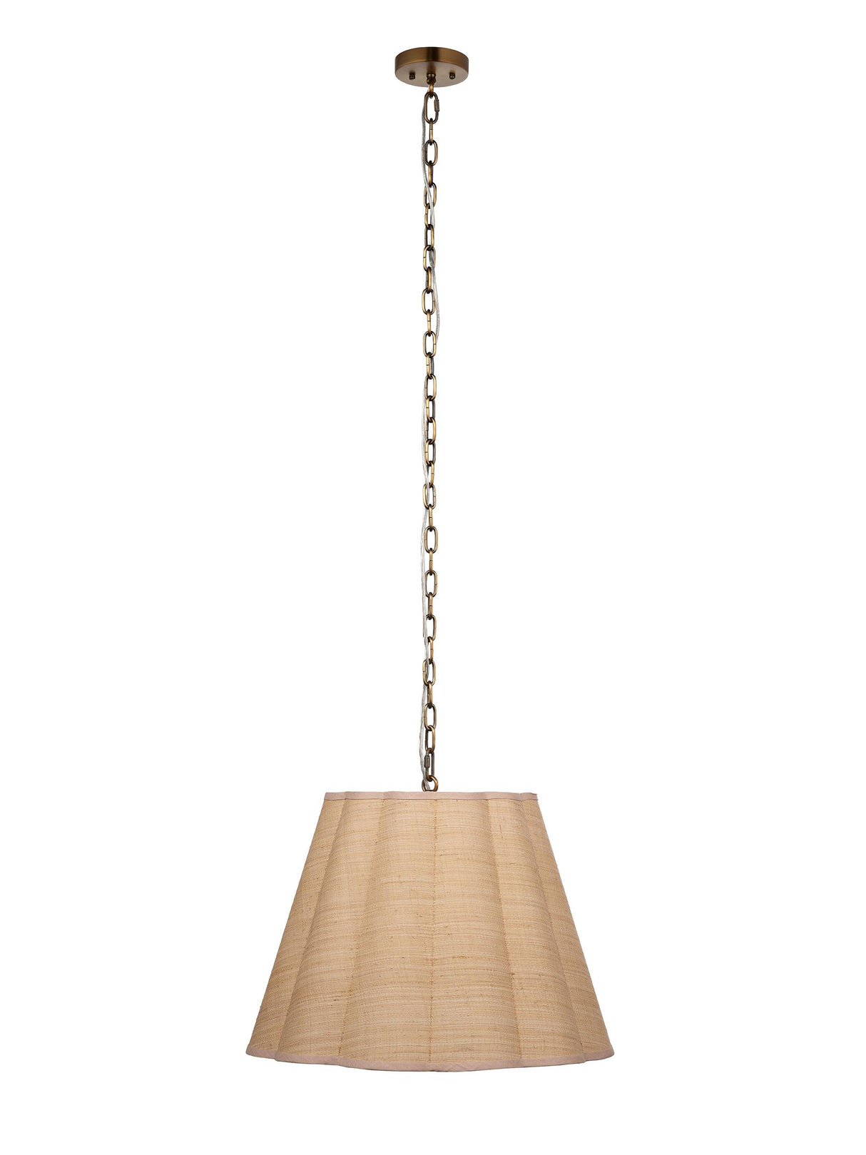 Jamie Young Scalloped 1-Light Pendant, Raffia