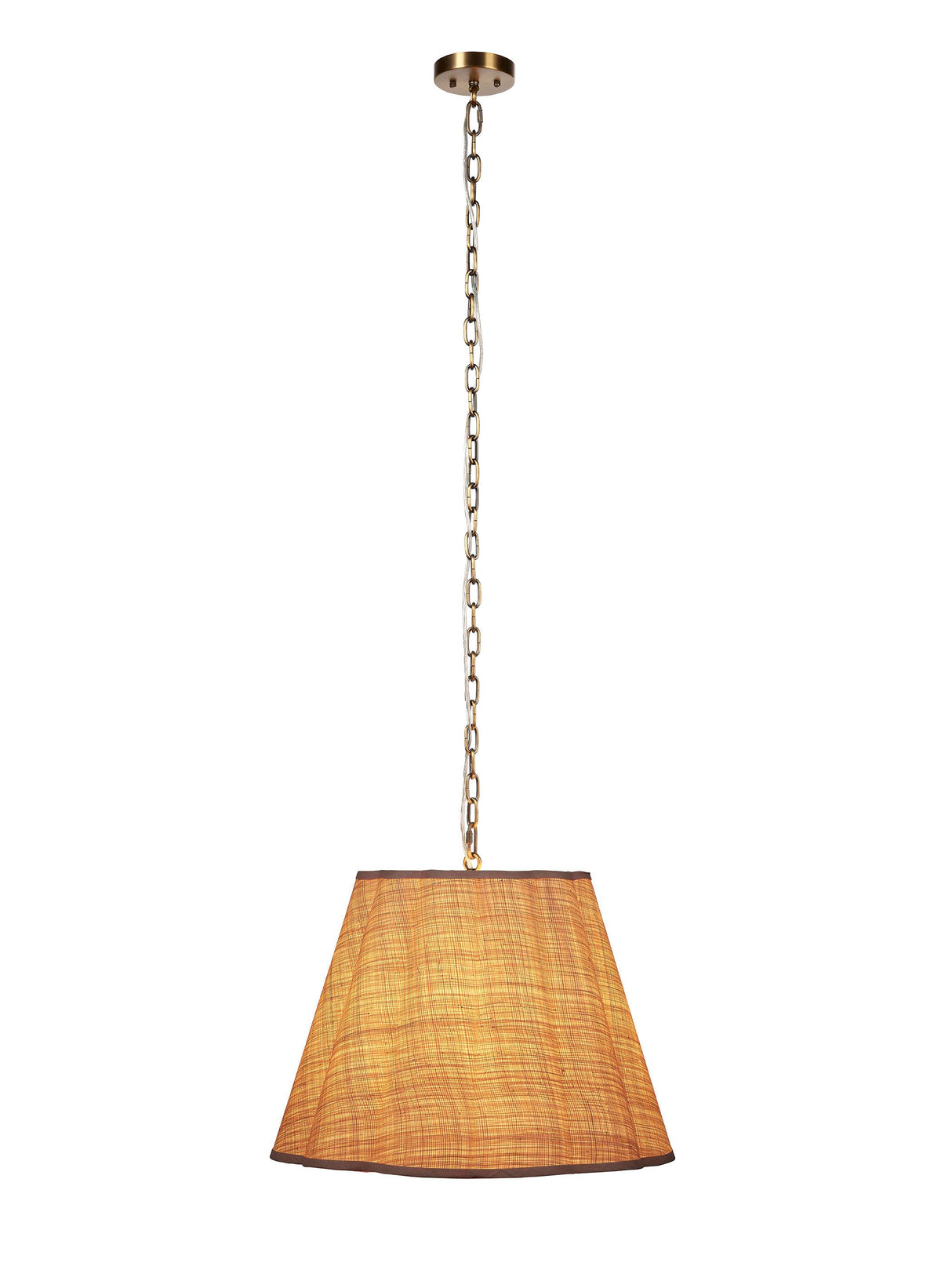 Jamie Young Scalloped 1-Light Pendant, Raffia