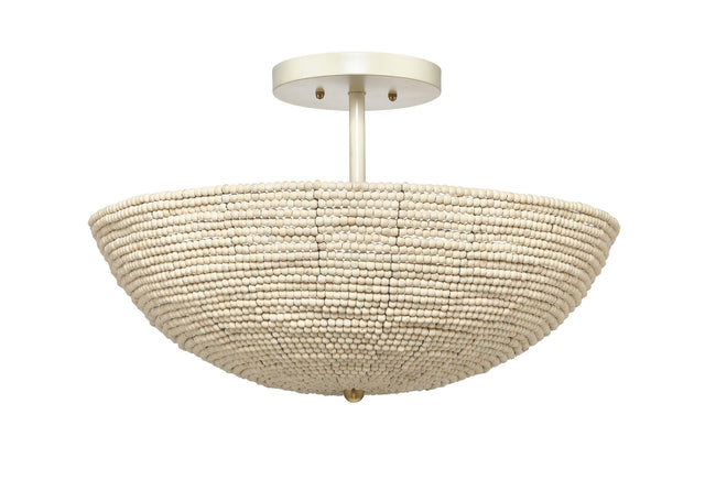 Jamie Young Tsunami Wood Beaded Semi Flush Mount