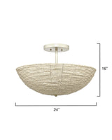 Jamie Young Tsunami Wood Beaded Semi Flush Mount