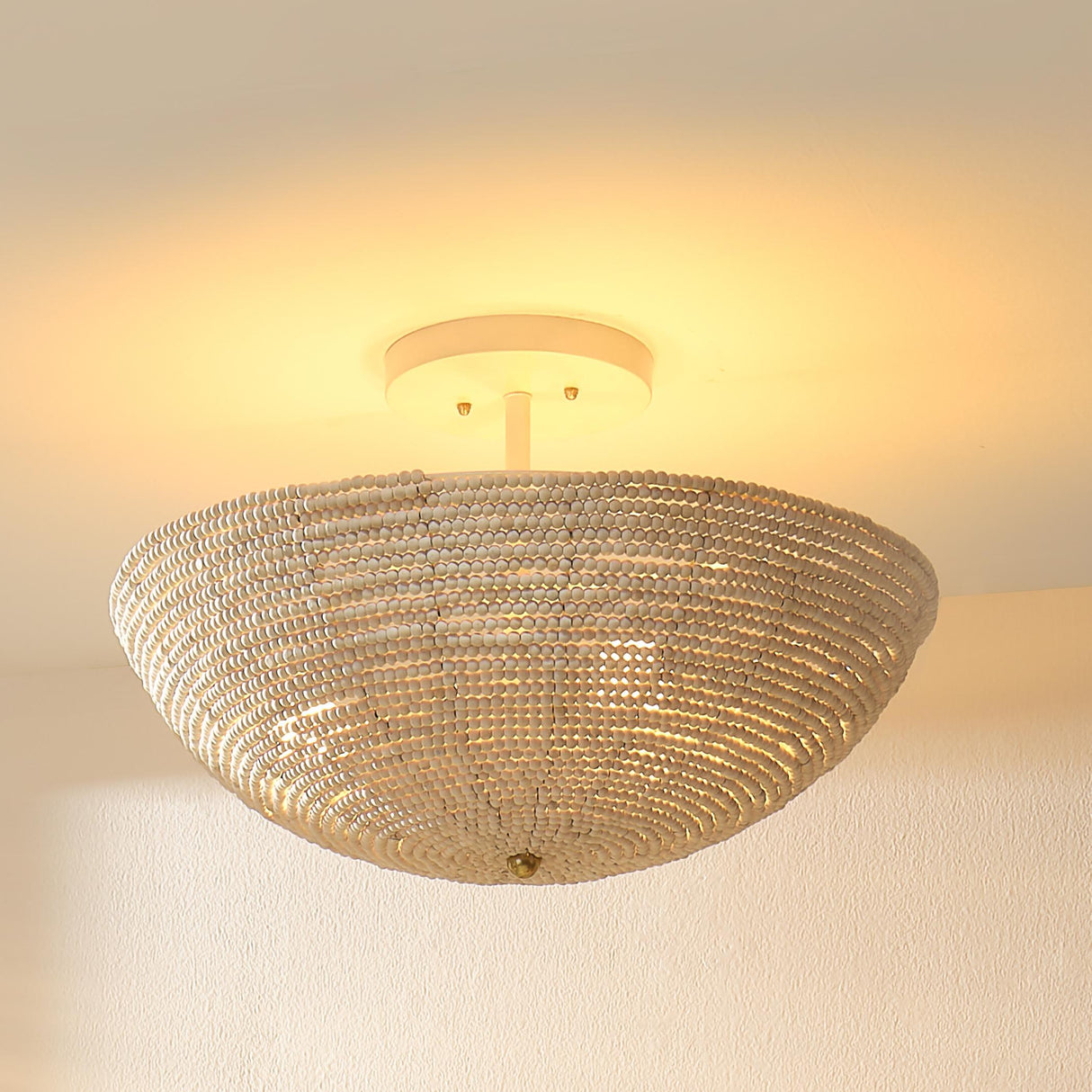 Jamie Young Tsunami Wood Beaded Semi Flush Mount