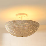 Jamie Young Tsunami Wood Beaded Semi Flush Mount
