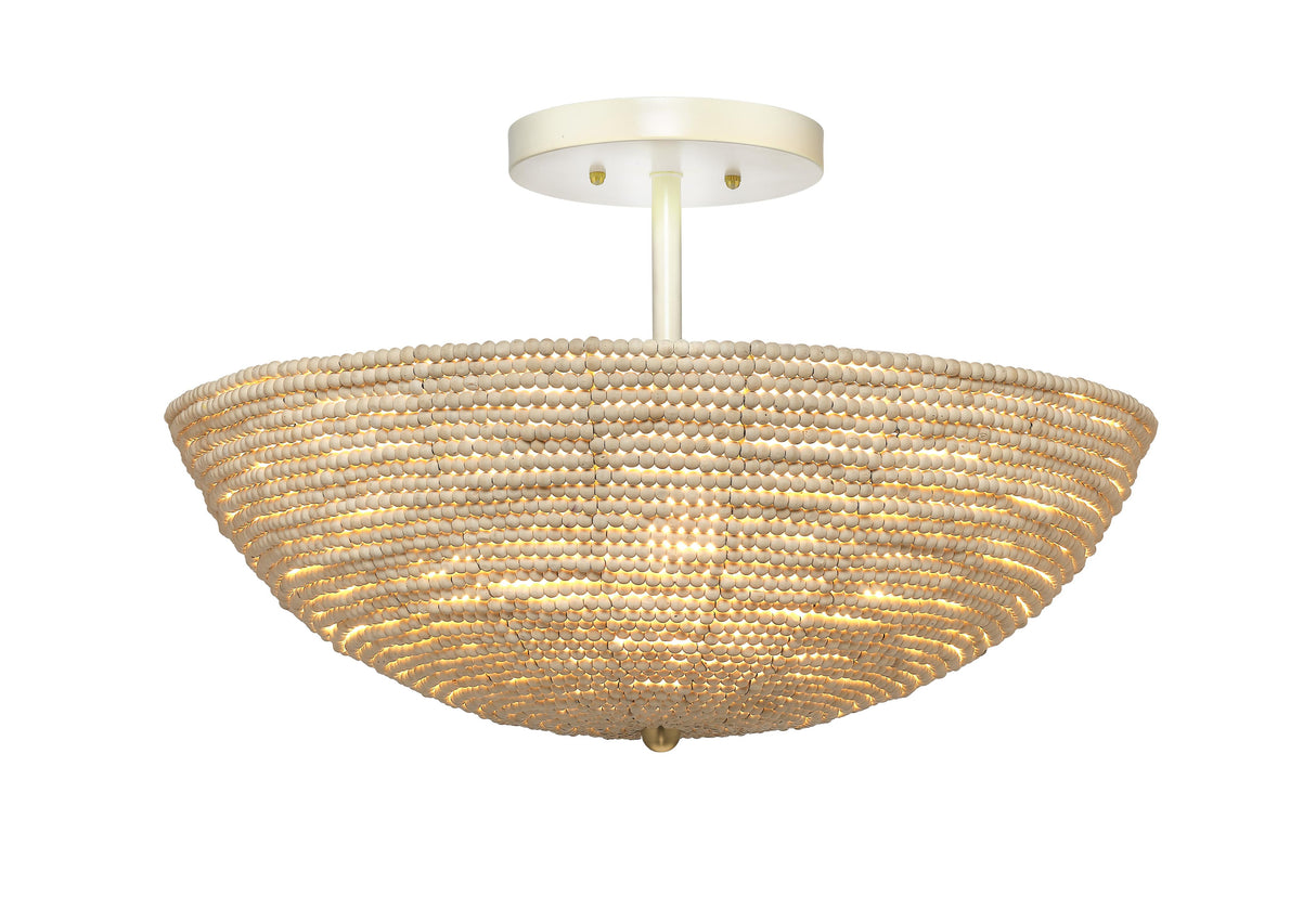 Jamie Young Tsunami Wood Beaded Semi Flush Mount