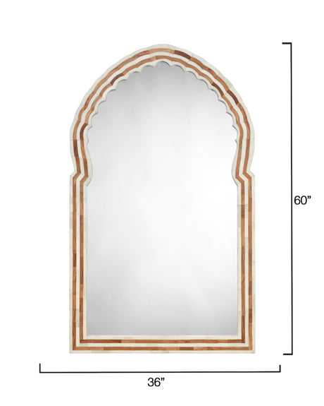 Jamie Young Bardot 60" Wood & Buffalo Bone Arch Wall Mirror