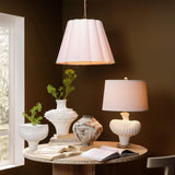 Jamie Young Scalloped 1-Light Pendant, Boucle Linen