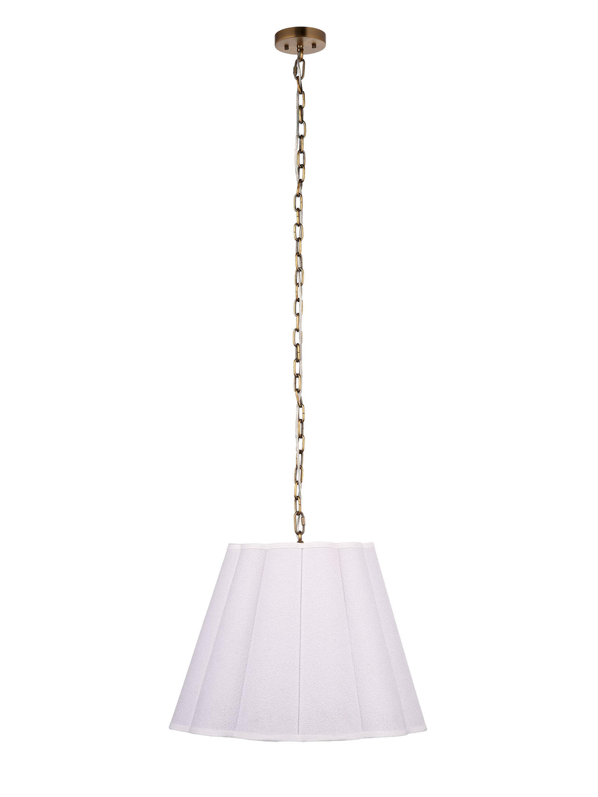 Jamie Young Scalloped 1-Light Pendant, Boucle Linen