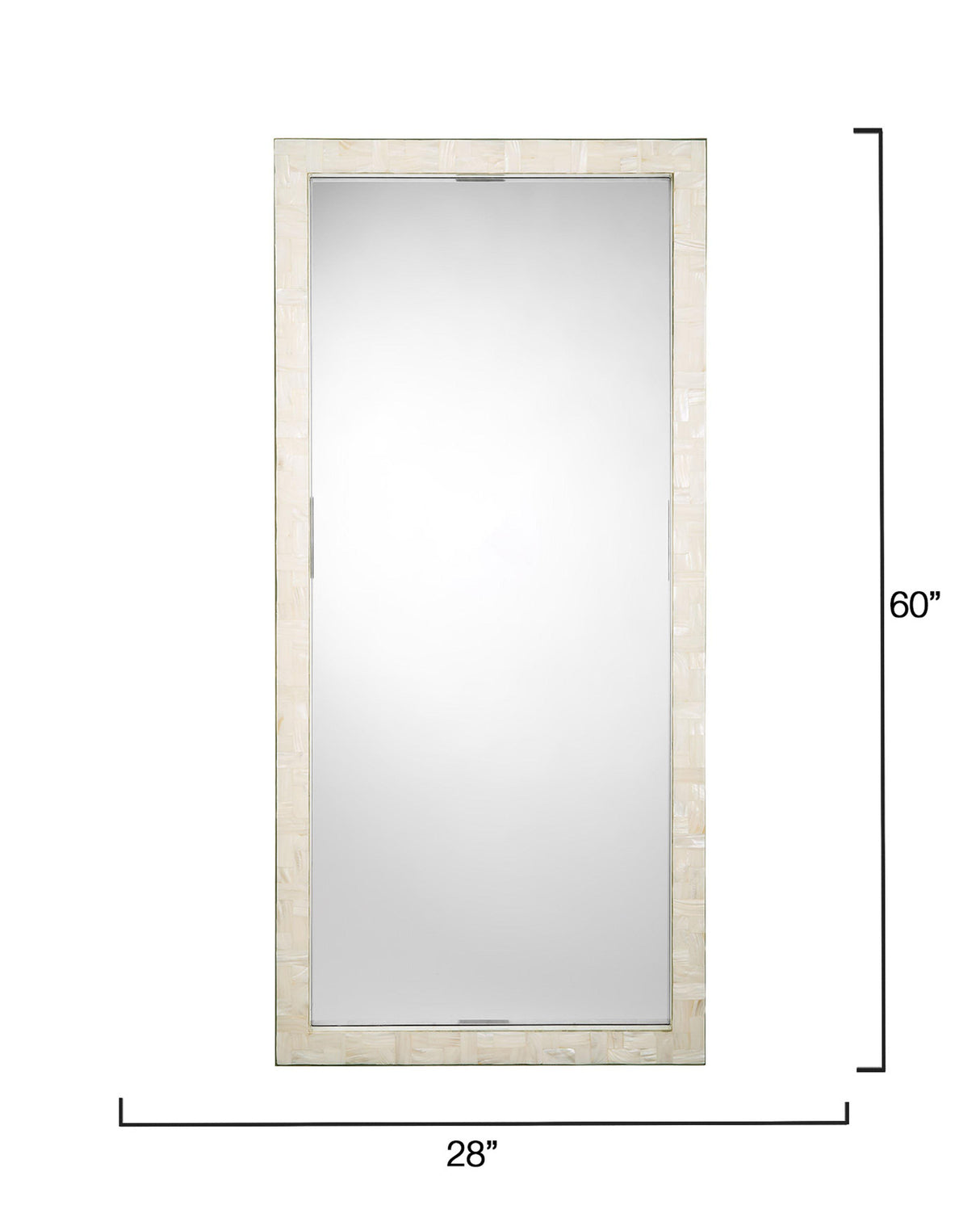 Jamie Young Monroe Mother of Pearl Rectangle Floor Mirror