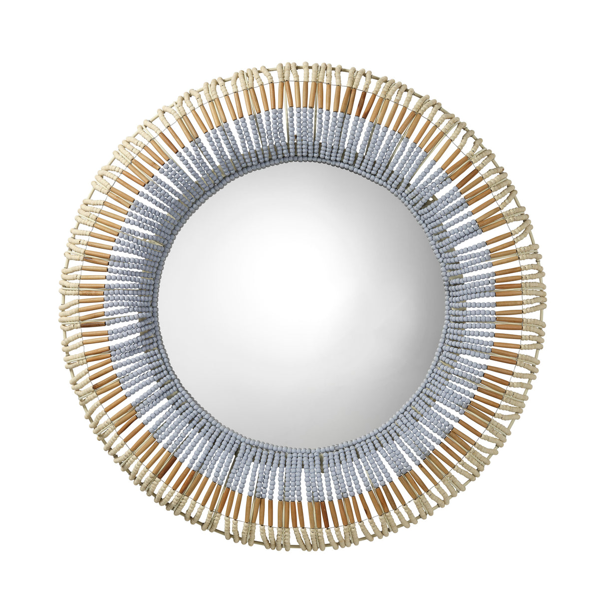 Jamie Young Native Beaded Round Wall Mirror