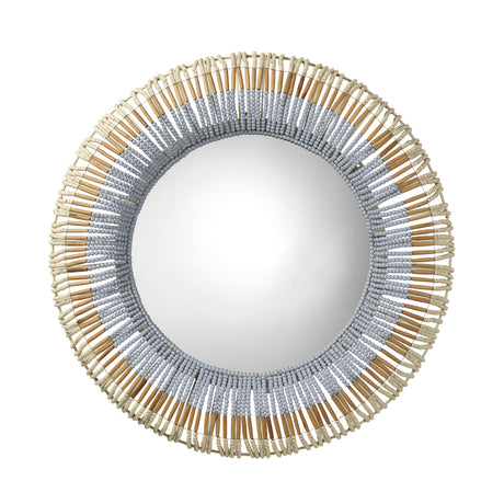 Jamie Young Native Beaded Round Wall Mirror