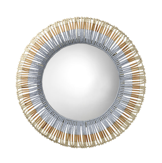 Jamie Young Native Beaded Round Wall Mirror