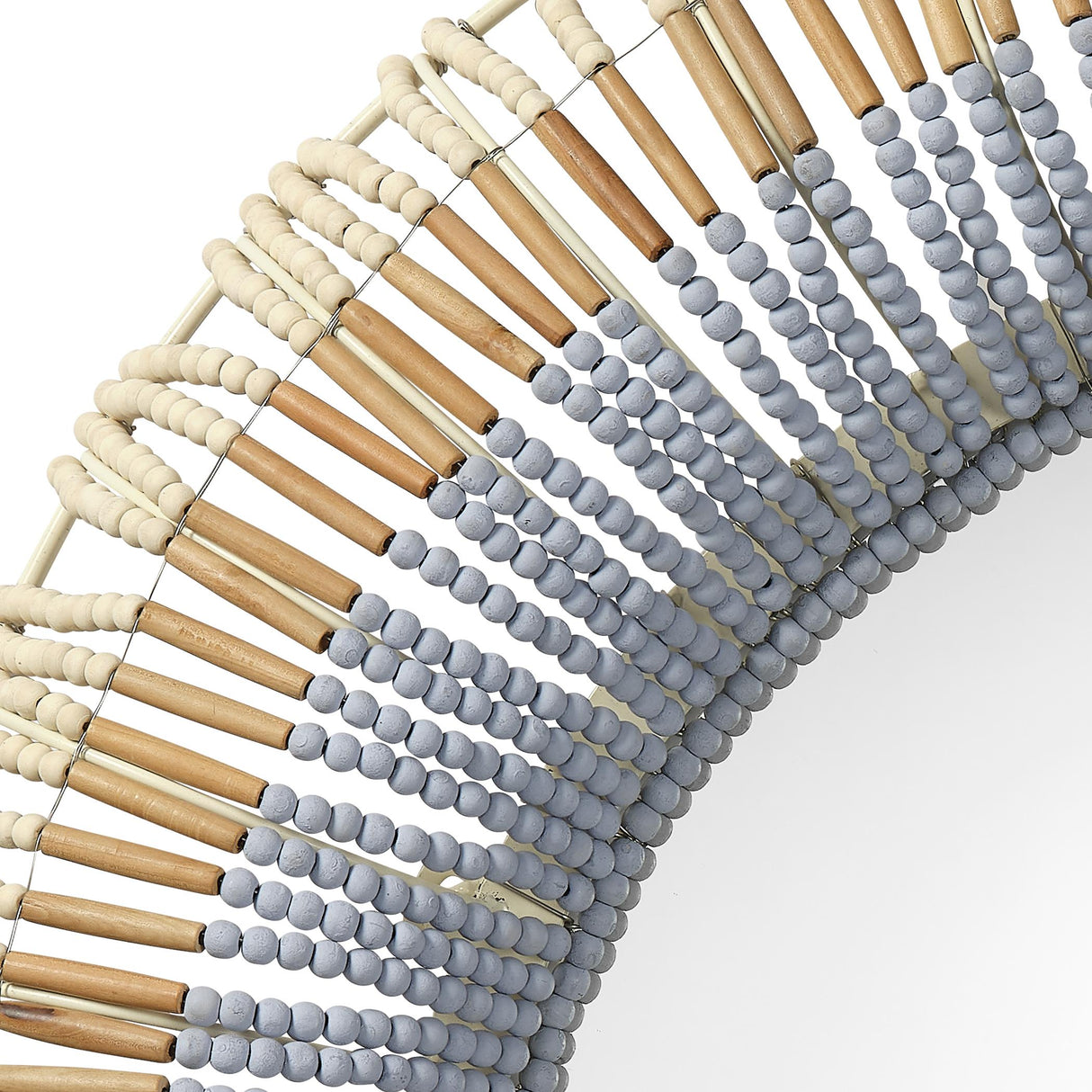 Jamie Young Native Beaded Round Wall Mirror