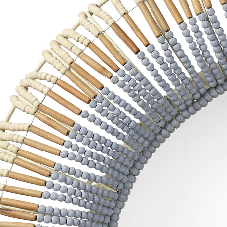 Jamie Young Native Beaded Round Wall Mirror