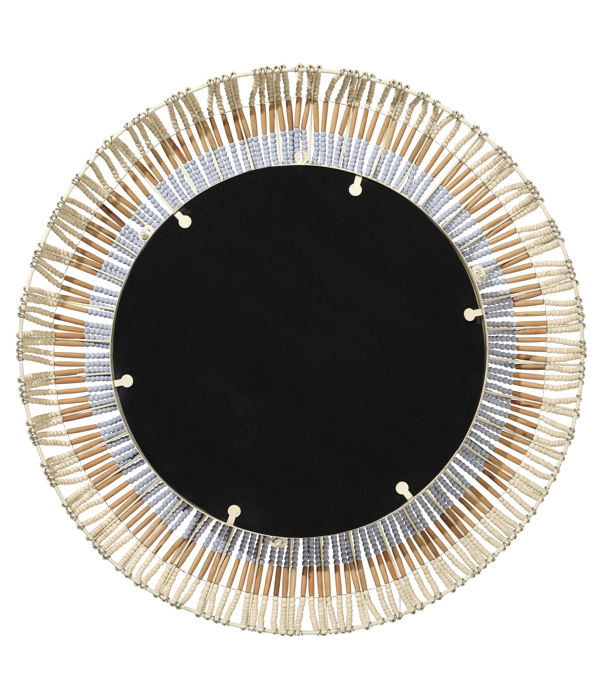 Jamie Young Native Beaded Round Wall Mirror