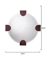 Jamie Young Quadrant Leather Round Wall Mirror