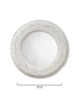 Jamie Young Strand Wood Beaded Round Wall Mirror, White