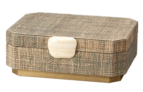 Jamie Young Eden Raffia Decorative Box, Grey