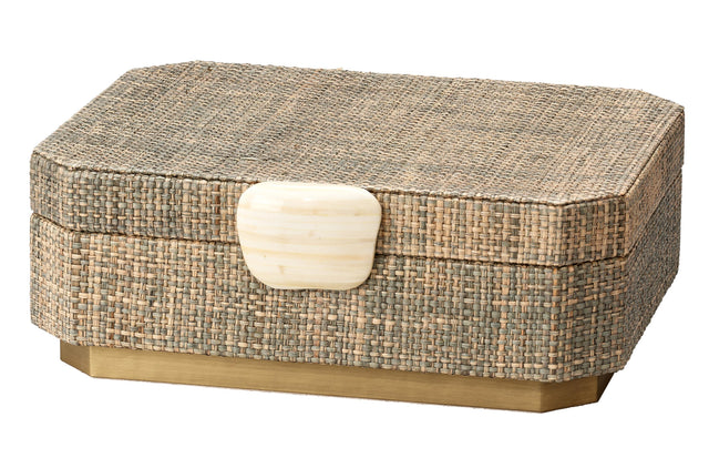 Jamie Young Eden Raffia Decorative Box, Grey