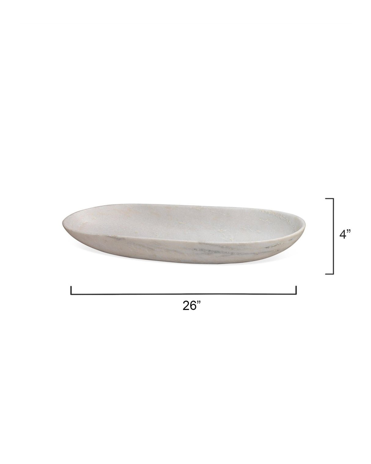 Jamie Young Long Oval Marble Bowl, White