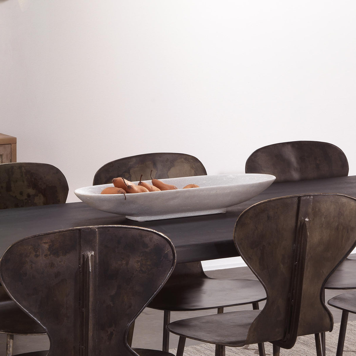 Jamie Young Long Oval Marble Bowl, White