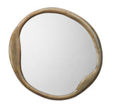 Jamie Young Organic Metal Round Wall Mirror, Antique Brass