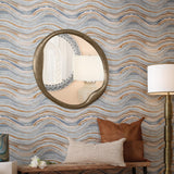 Jamie Young Organic Metal Round Wall Mirror, Antique Brass