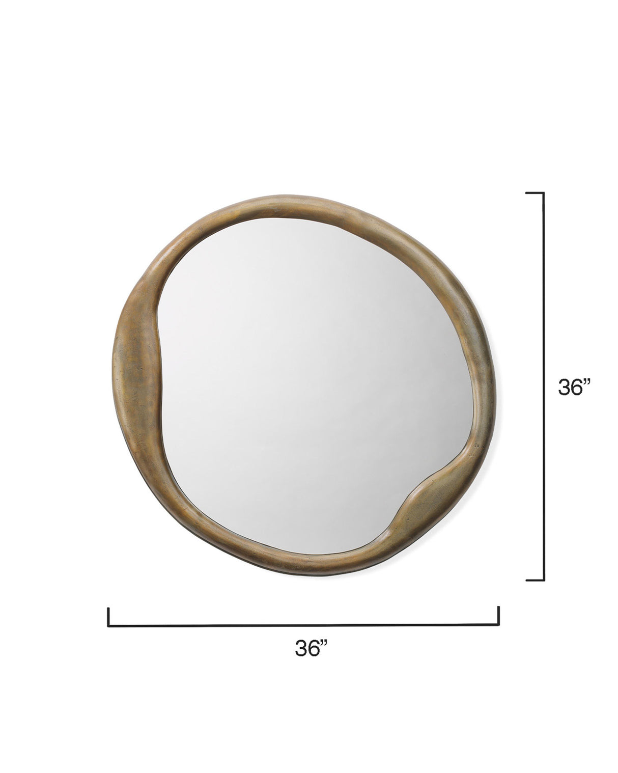 Jamie Young Organic Metal Round Wall Mirror, Antique Brass