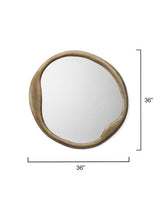 Jamie Young Organic Metal Round Wall Mirror, Antique Brass