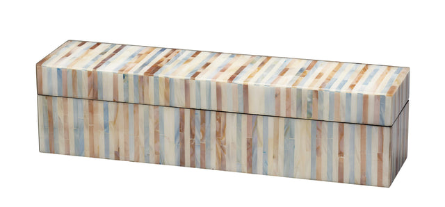 Jamie Young Roosevelt Blue Mother of Pearl Decorative Box, Large