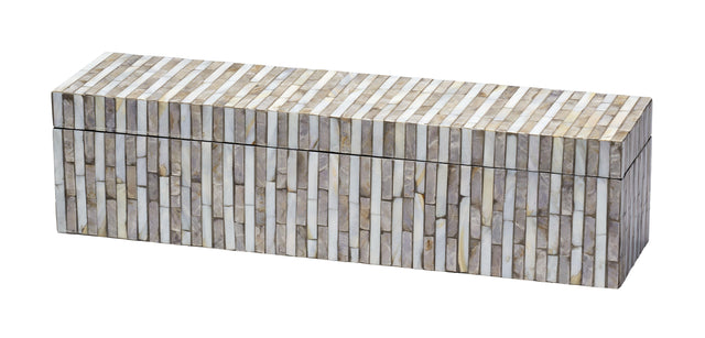 Jamie Young Roosevelt Grey Mother of Pearl Decorative Box, Large