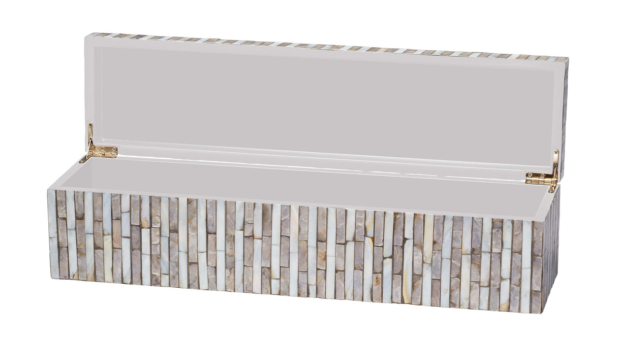 Jamie Young Roosevelt Grey Mother of Pearl Decorative Box, Large