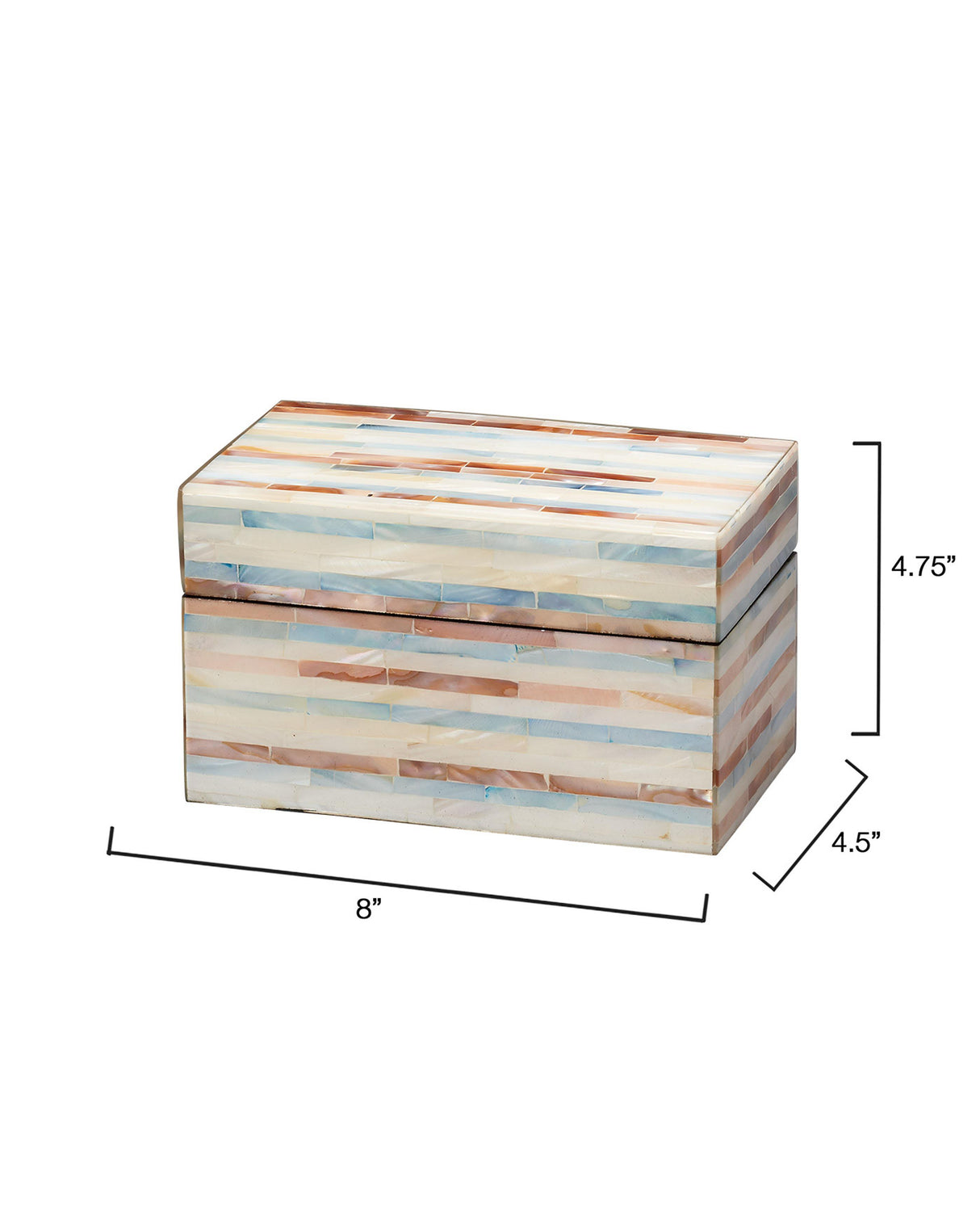Jamie Young Roosevelt Blue Mother of Pearl Decorative Box, Small