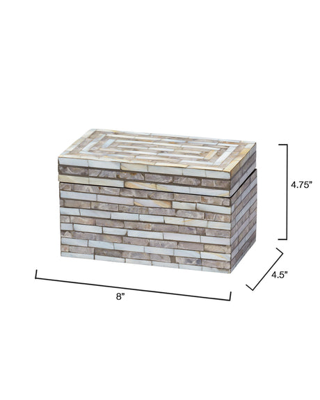 Jamie Young Roosevelt Grey Mother of Pearl Decorative Box, Small