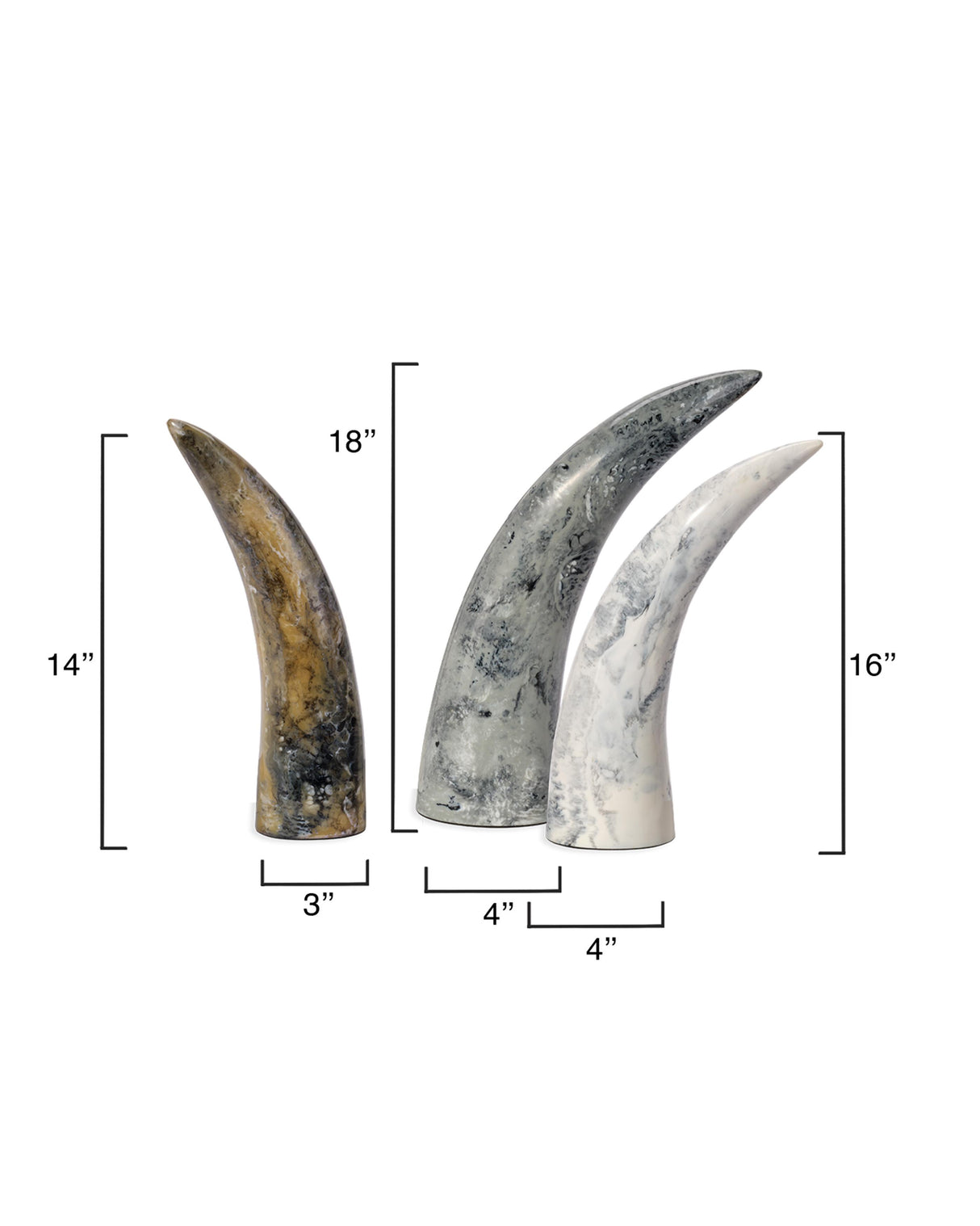 Jamie Young Variegated Horn Decorative Objects, Set of 3