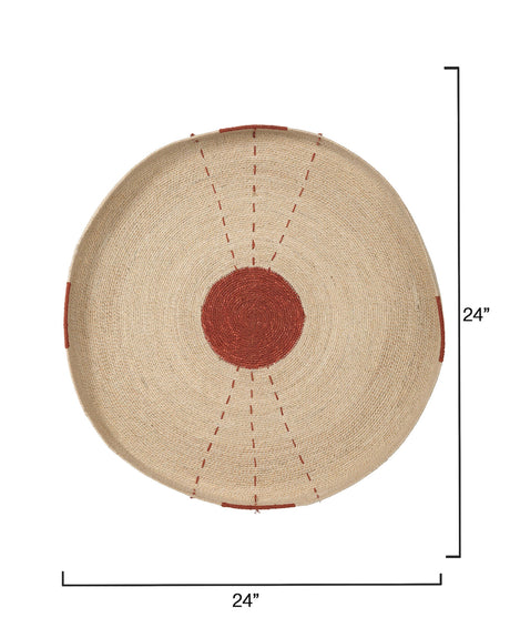 Jamie Young Sundial Seagrass Round Wall Art, Rust