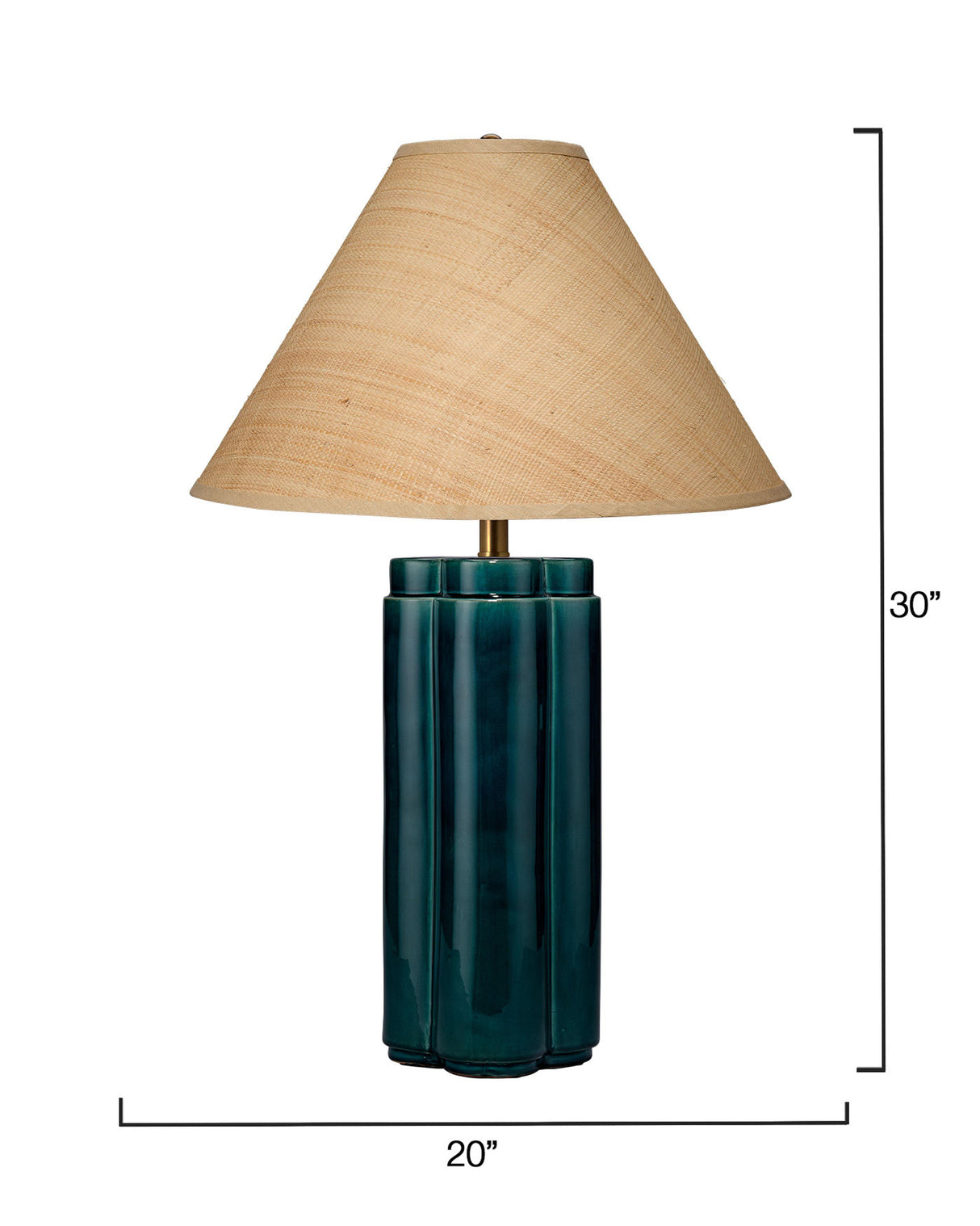 Jamie Young Allister Ceramic Table Lamp with Raffia Shade