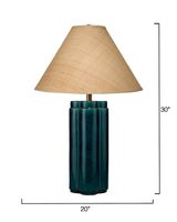 Jamie Young Allister Ceramic Table Lamp with Raffia Shade