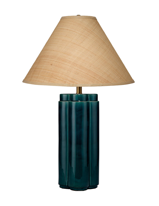 Jamie Young Allister Ceramic Table Lamp with Raffia Shade