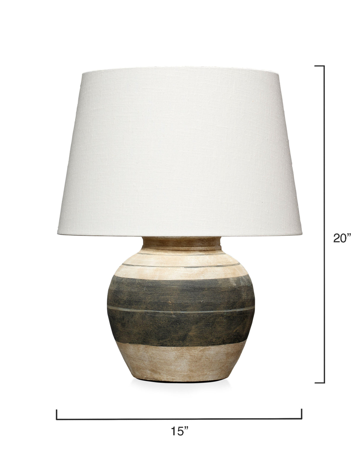 Jamie Young Bernard Ceramic Table Lamp with Linen Shade