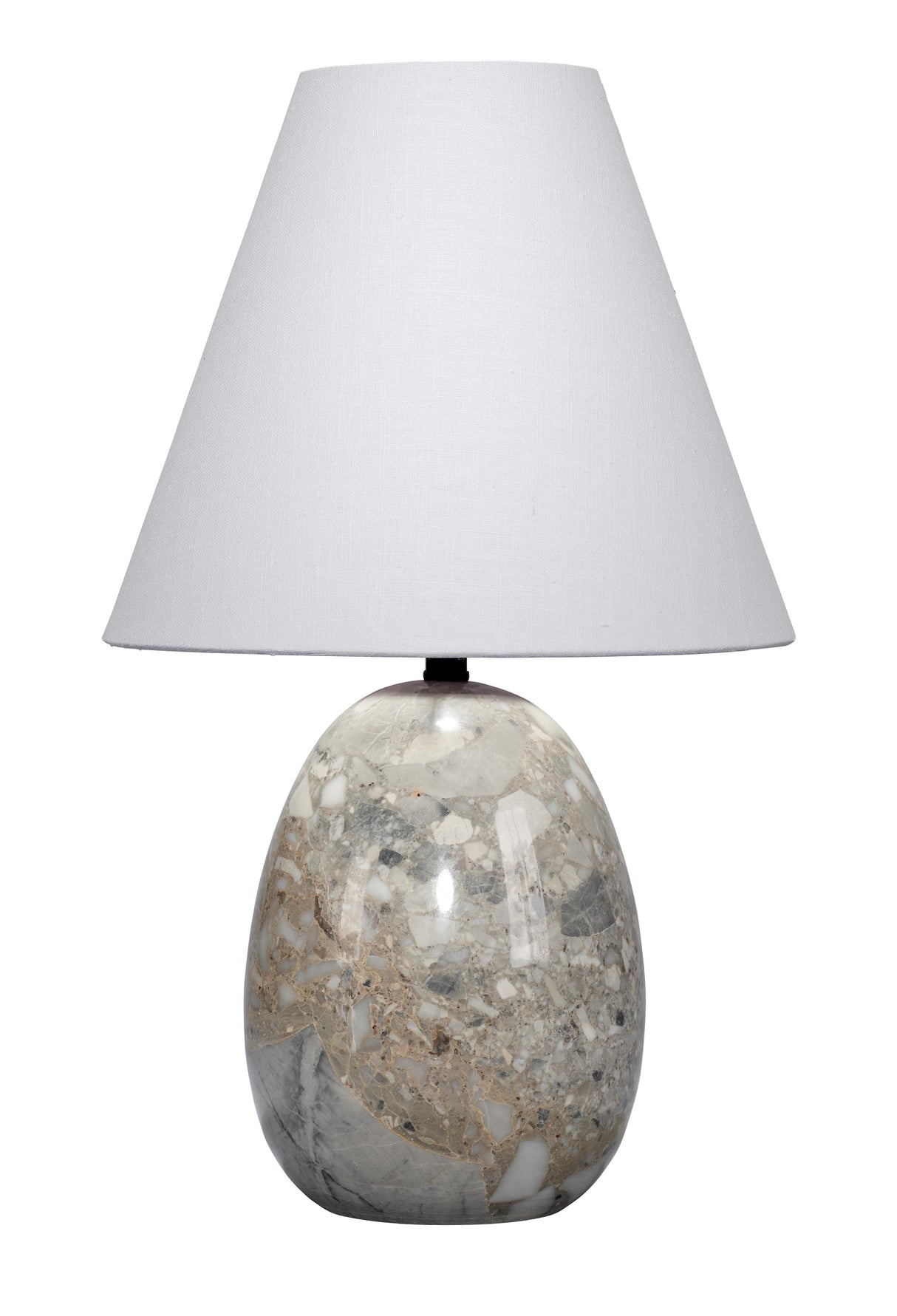 Jamie Young Capsule Travertine Table Lamp with Linen Shade