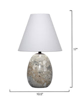 Jamie Young Capsule Travertine Table Lamp with Linen Shade