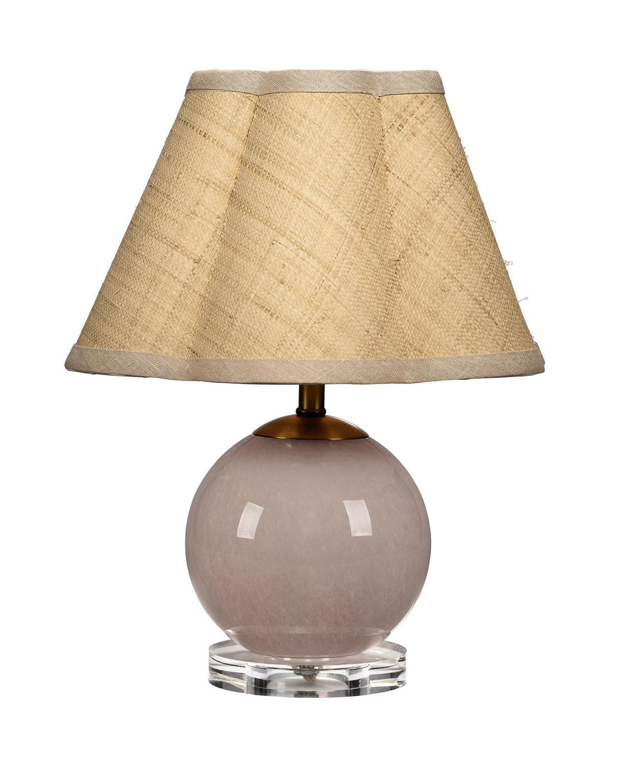 Jamie Young Dottie Blown Glass Table Lamp with Raffia Shade, Pink