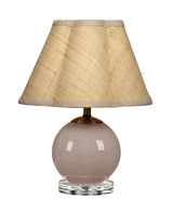 Jamie Young Dottie Blown Glass Table Lamp with Raffia Shade, Pink