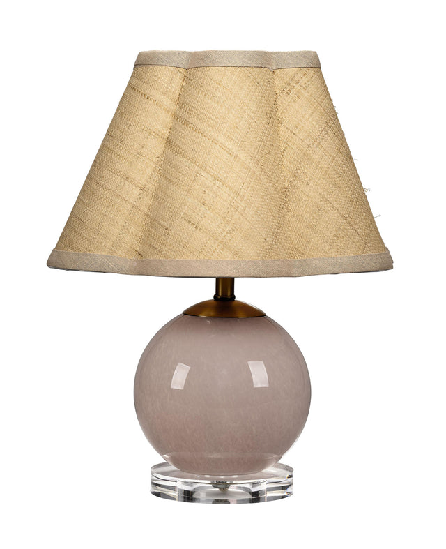 Jamie Young Dottie Blown Glass Table Lamp with Raffia Shade, Pink