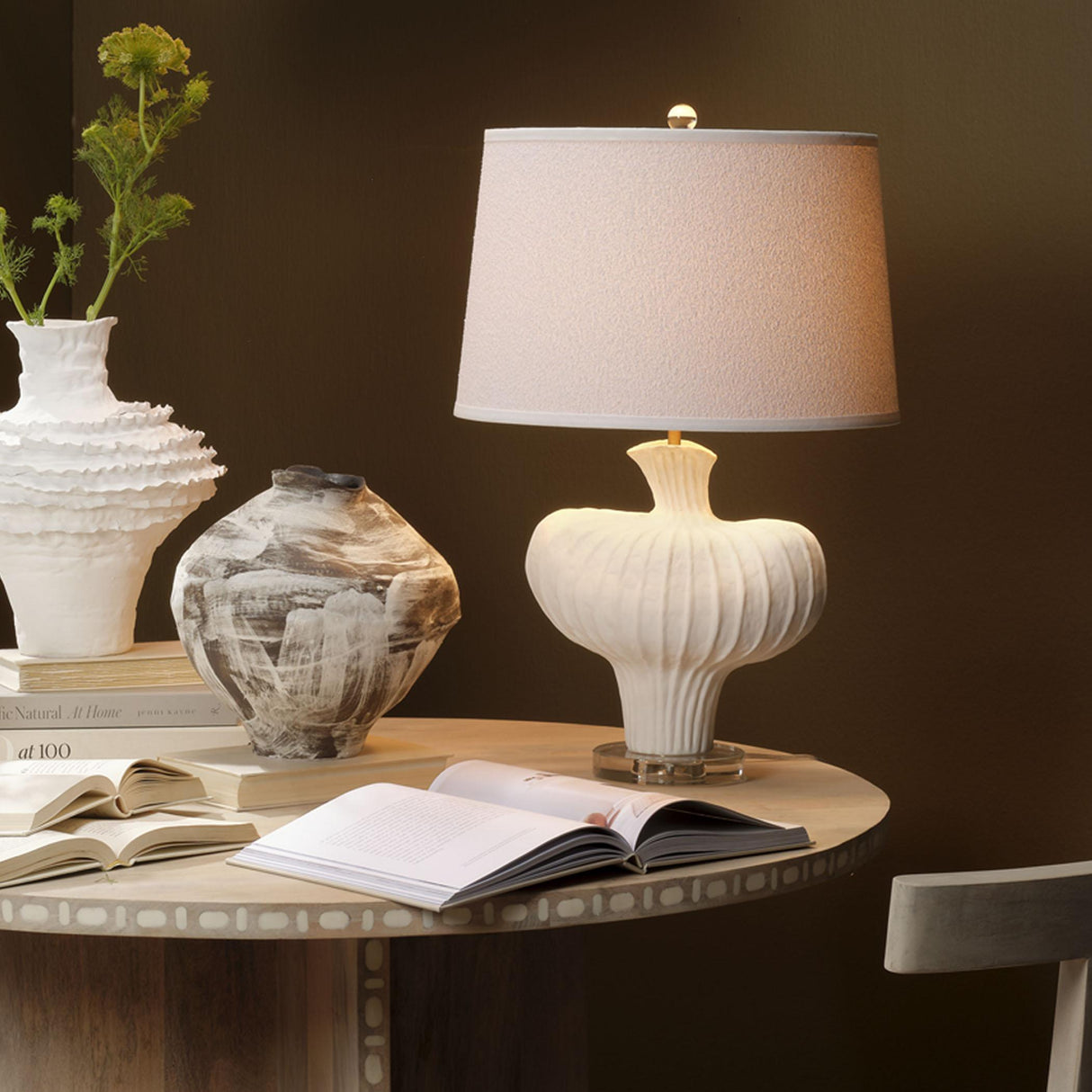 Jamie Young Colette Ceramic Table Lamp with Polyester Shade