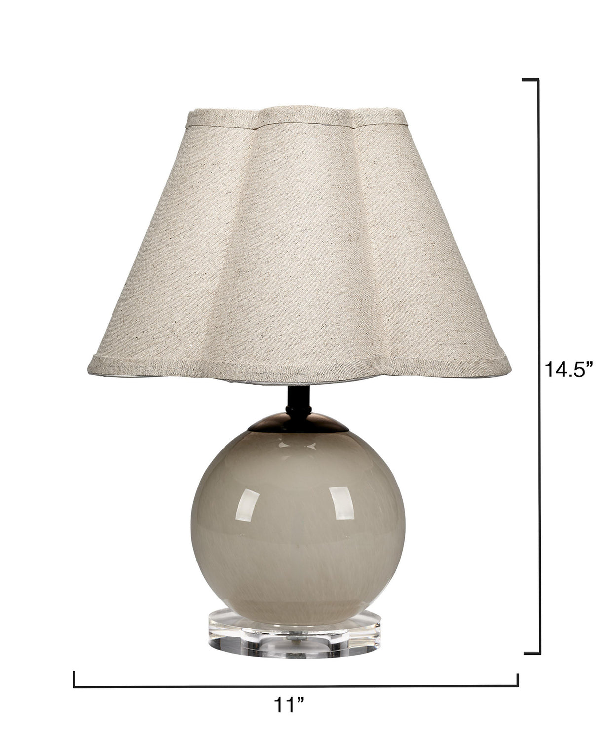 Jamie Young Dottie Blown Glass Table Lamp with Linen Shade, Taupe