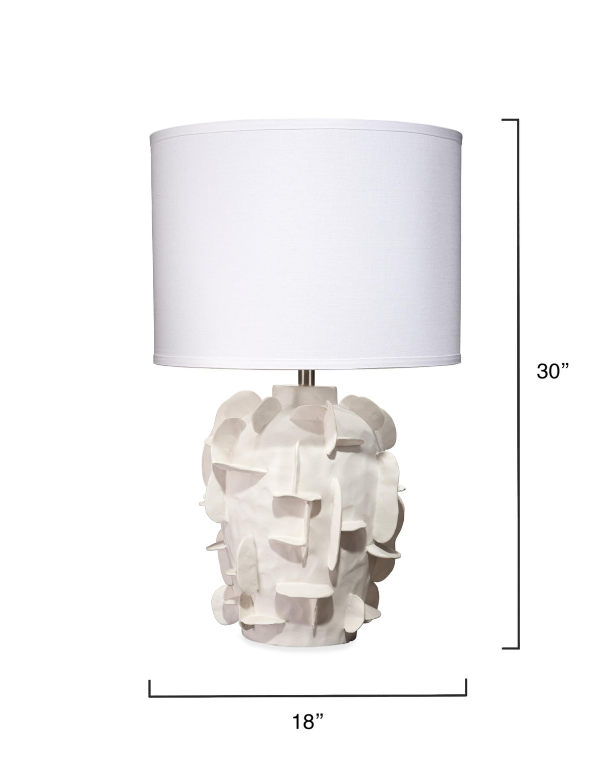 Jamie Young Helios Ceramic Table Lamp with Linen Shade, White