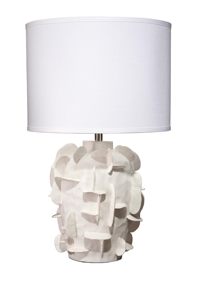 Jamie Young Helios Ceramic Table Lamp with Linen Shade, White
