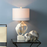 Jamie Young Intertwined Table Lamp with Linen Shade, White