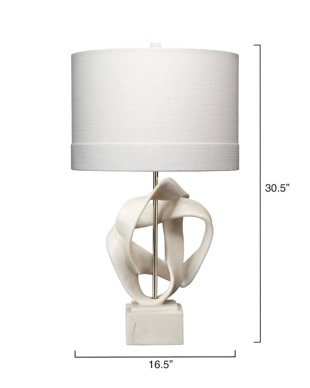 Jamie Young Intertwined Table Lamp with Linen Shade, White