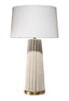 Jamie Young Pleated Ceramic Table Lamp with Linen Shade, Cream